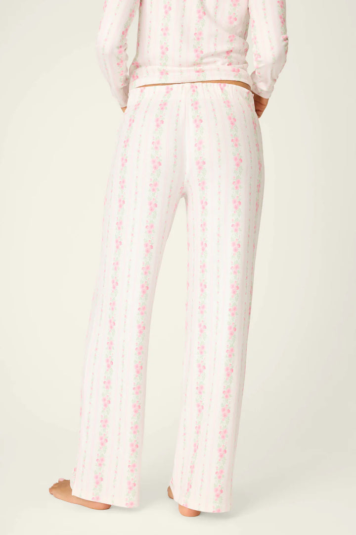 P.J. Salvage Roses Are Pink Petal Dream Pointelle Open Leg Pants