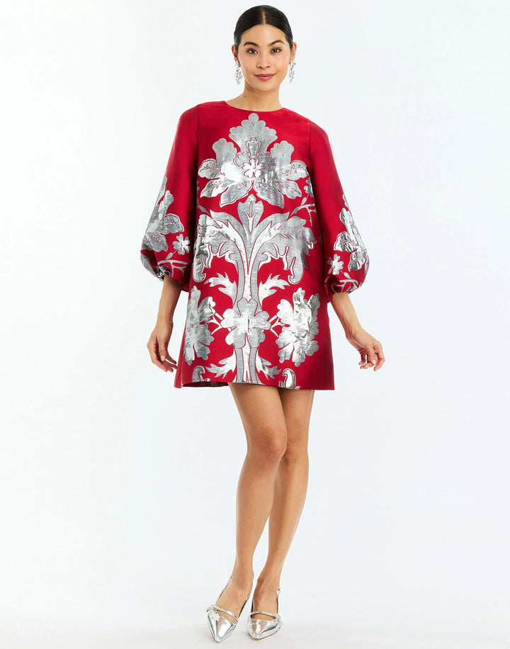 Mestiza Rosanna Mini Dress in Burgundy Arbor