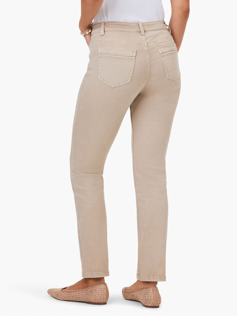 Nic + Zoe 28" Mid Rise Straight Pocket Jean in Chamois