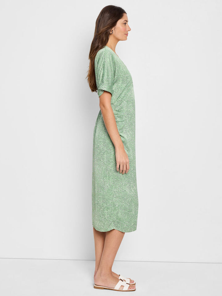 Nic + Zoe Swirling Sands Wren Green Wrap Dress