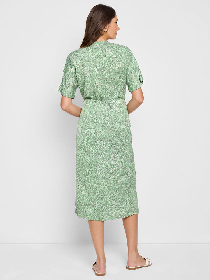 Nic + Zoe Swirling Sands Wren Green Wrap Dress