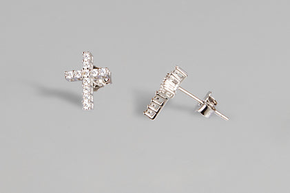 Saint 18K Silver Stud Earrings