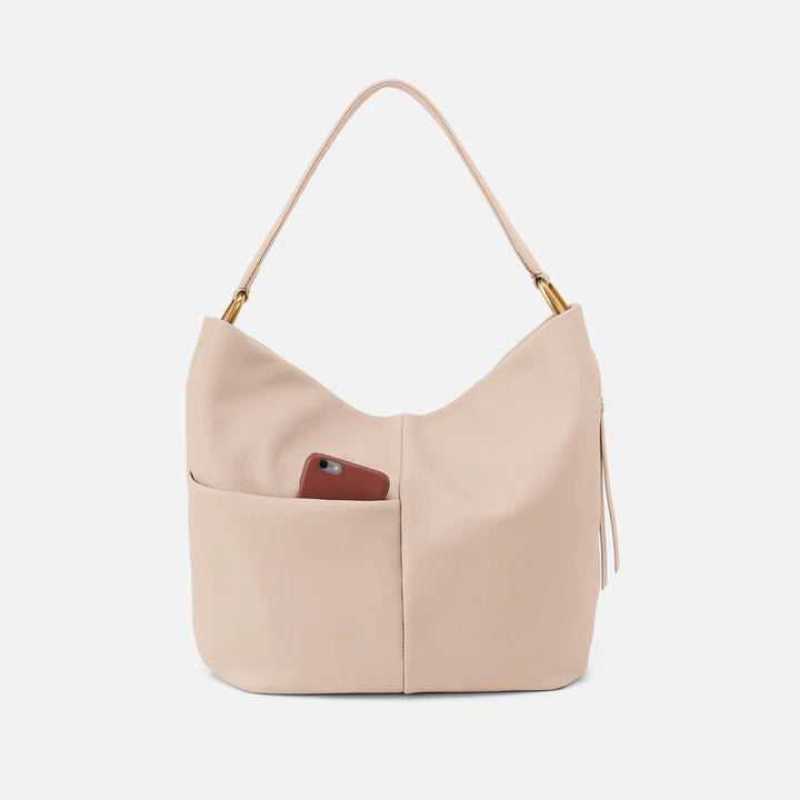 Hobo Harley Hobo in Pebbled Leather | Stonewash