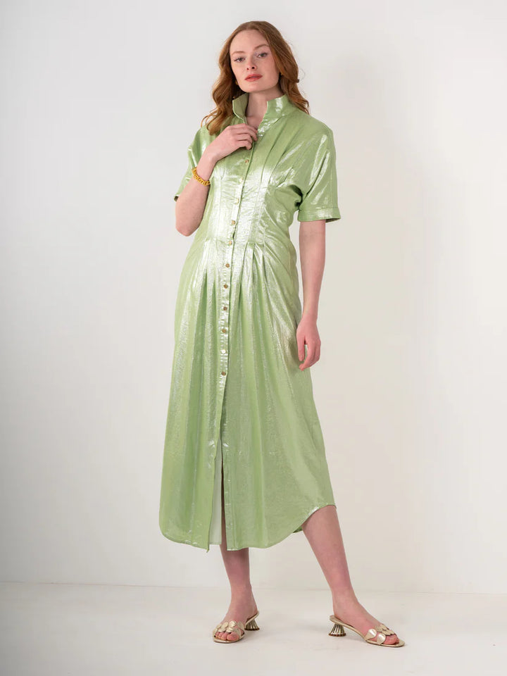 Emily Mccarthy Georgia Dress in Opal Green