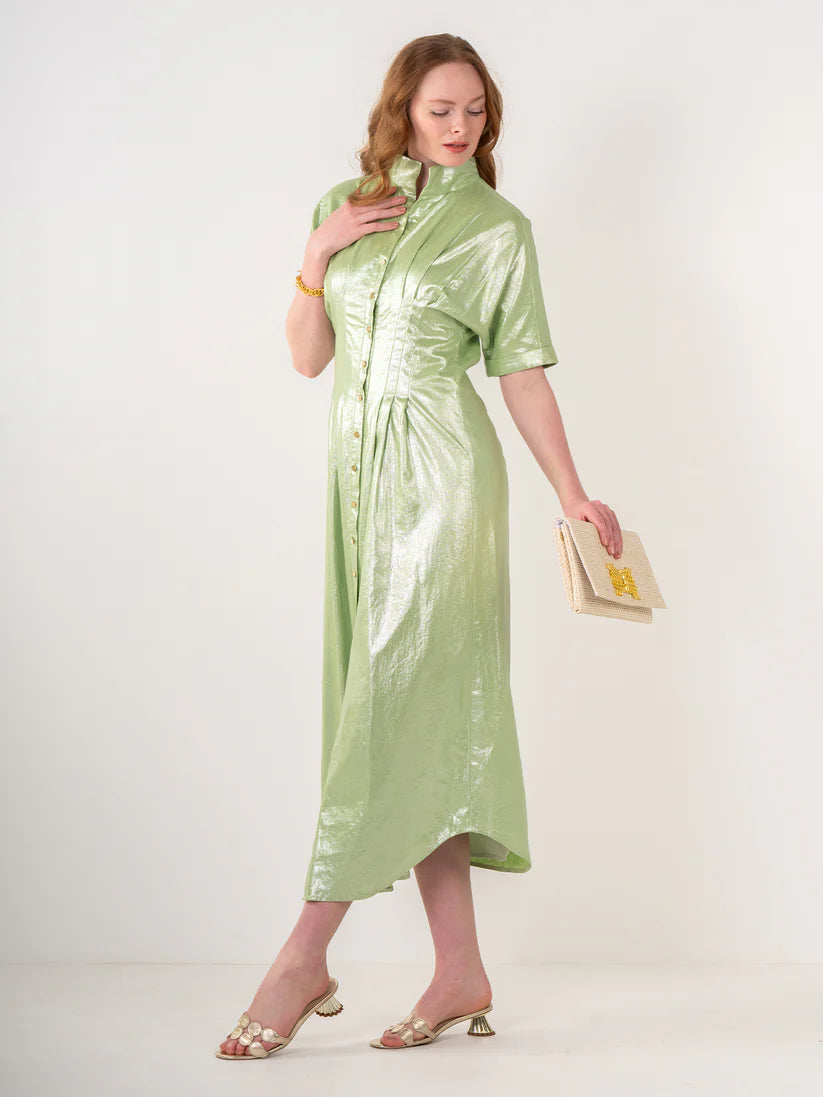 Emily Mccarthy Georgia Dress in Opal Green
