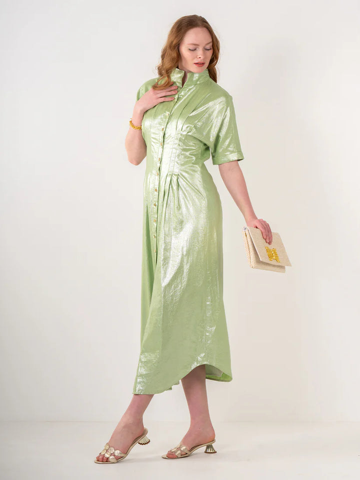 Emily Mccarthy Georgia Dress in Opal Green