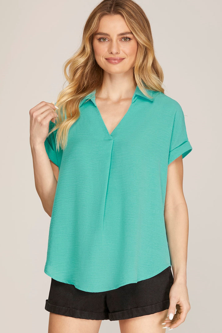 Happy To Be Here Top in Aqua