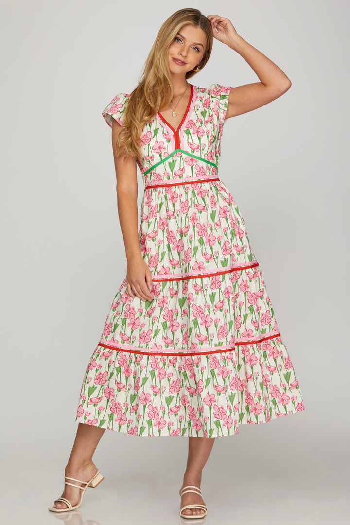 This Is The One Pink Floral Printed Dress
