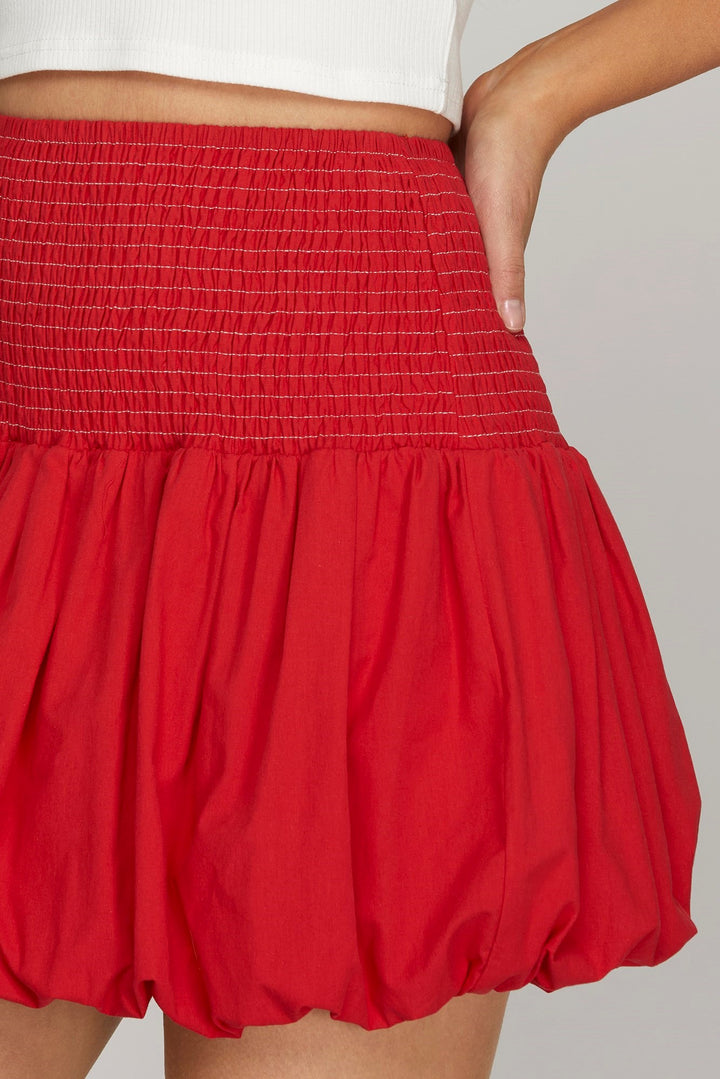 Starting The Day Bubble Skirt in in Red