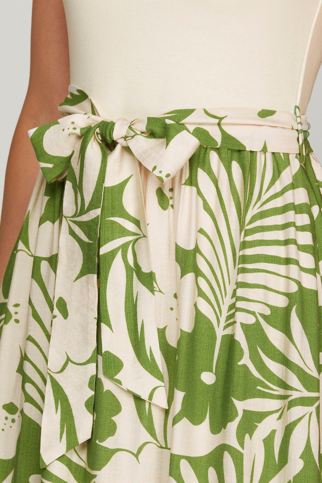 Tropical Getaway Green Floral Printed Midi Dress