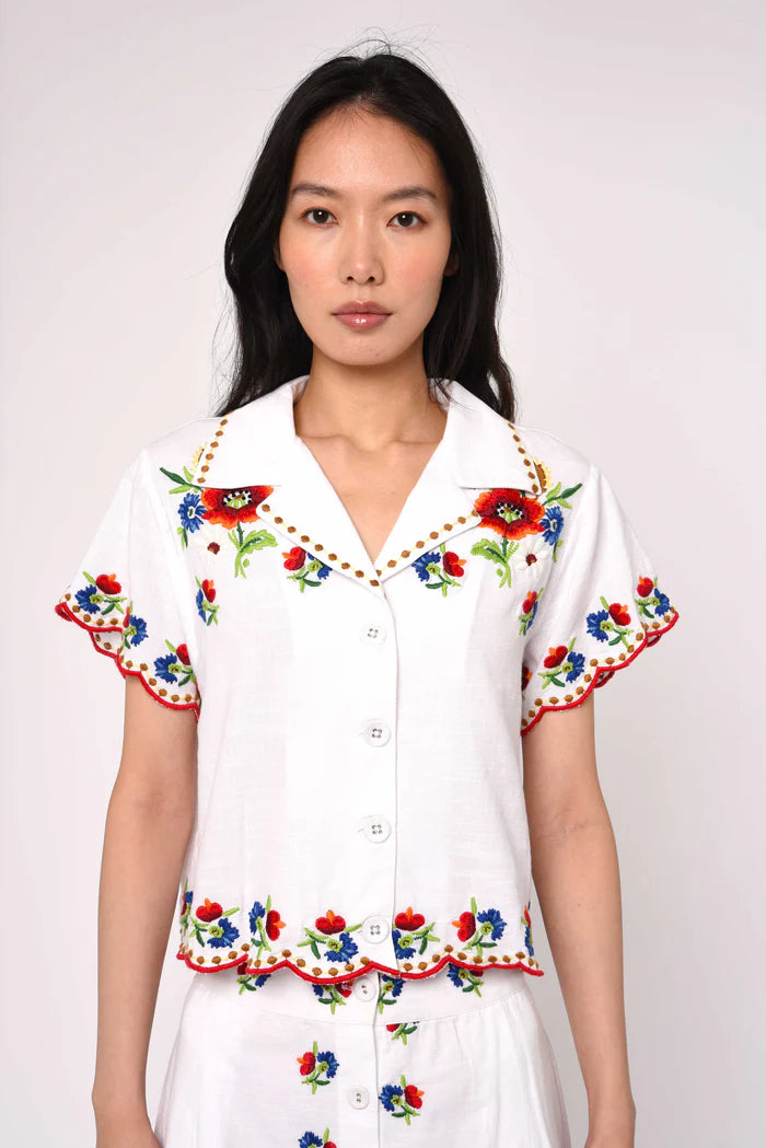 Love The Label Vera Top in May Morris Embroidery
