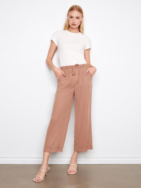 Charlie B Tencel Wide Leg Jogger Pant in Desert