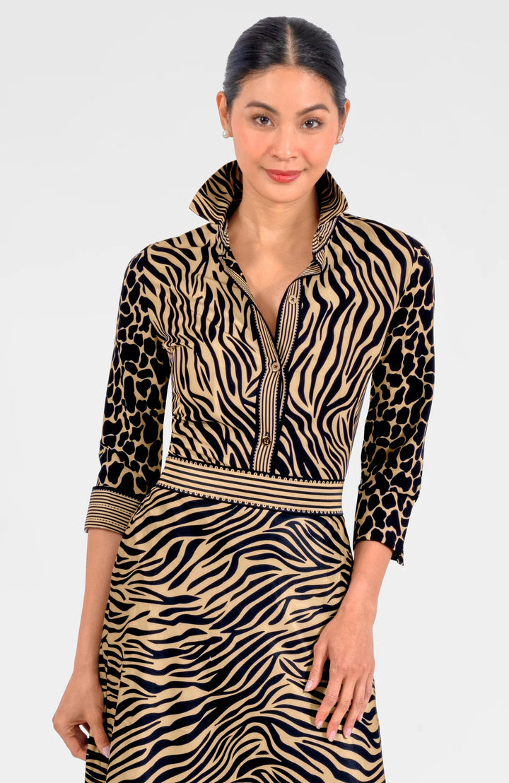 Gretchen Scott Boyfriend Shirt in Zebra Print