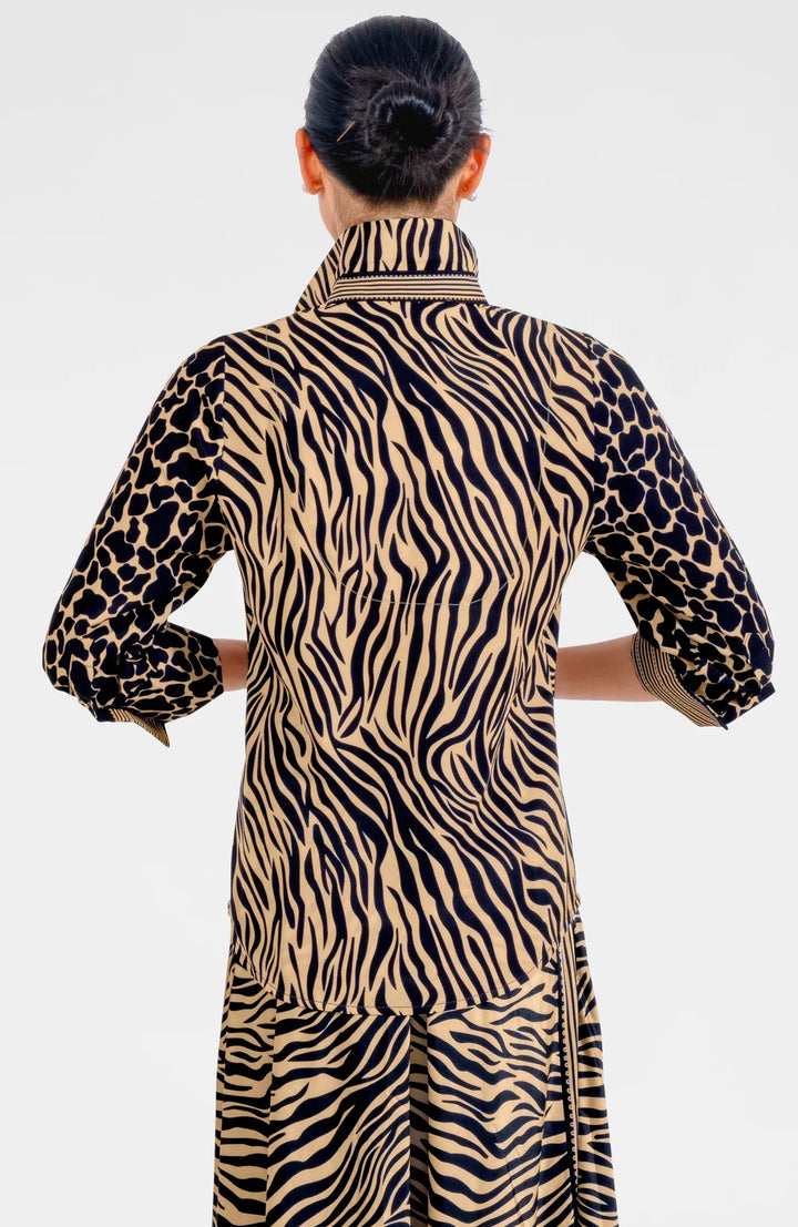 Gretchen Scott Boyfriend Shirt in Zebra Print