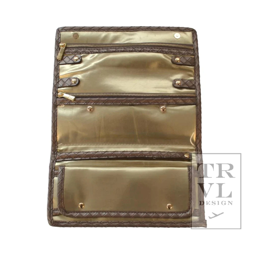 TRVL Design Luxe Jewelry Wallet in Woven Bronze