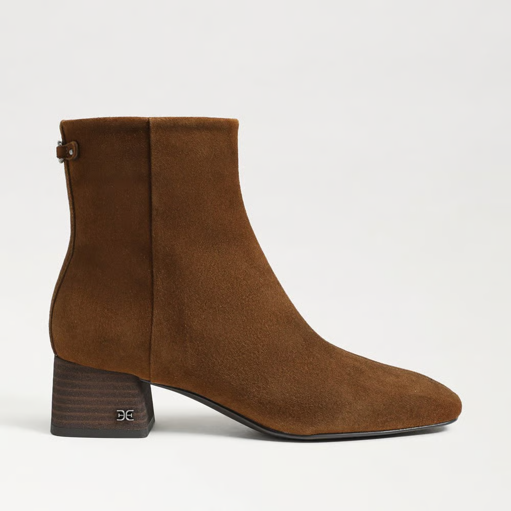 Sam Edelman Paige Ankle Boot in Warm Nutmeg Suede
