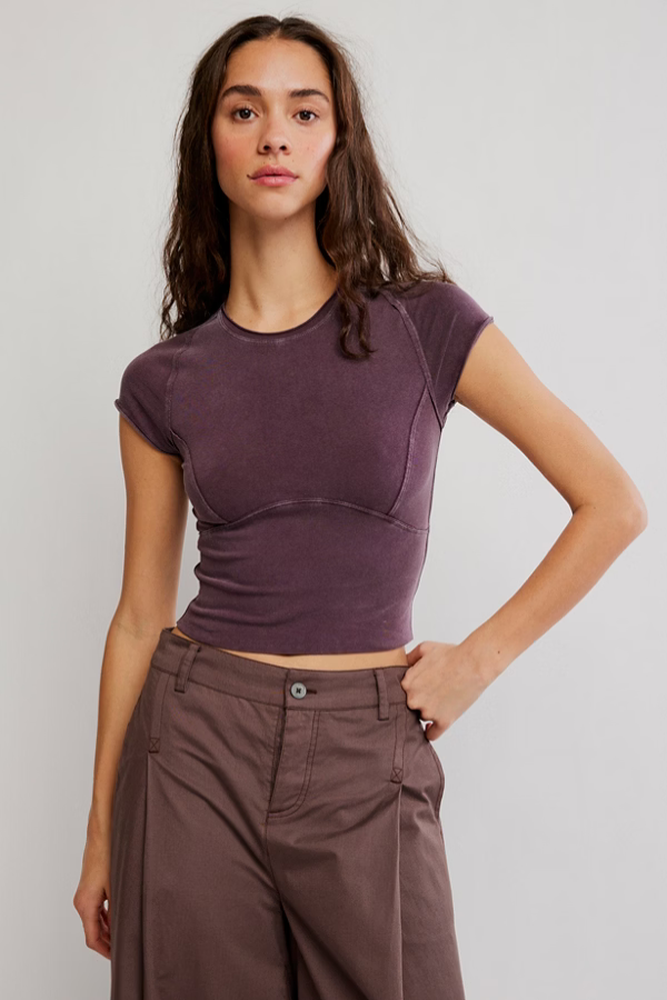 Free People Protagonist Tee in Vintage Grape