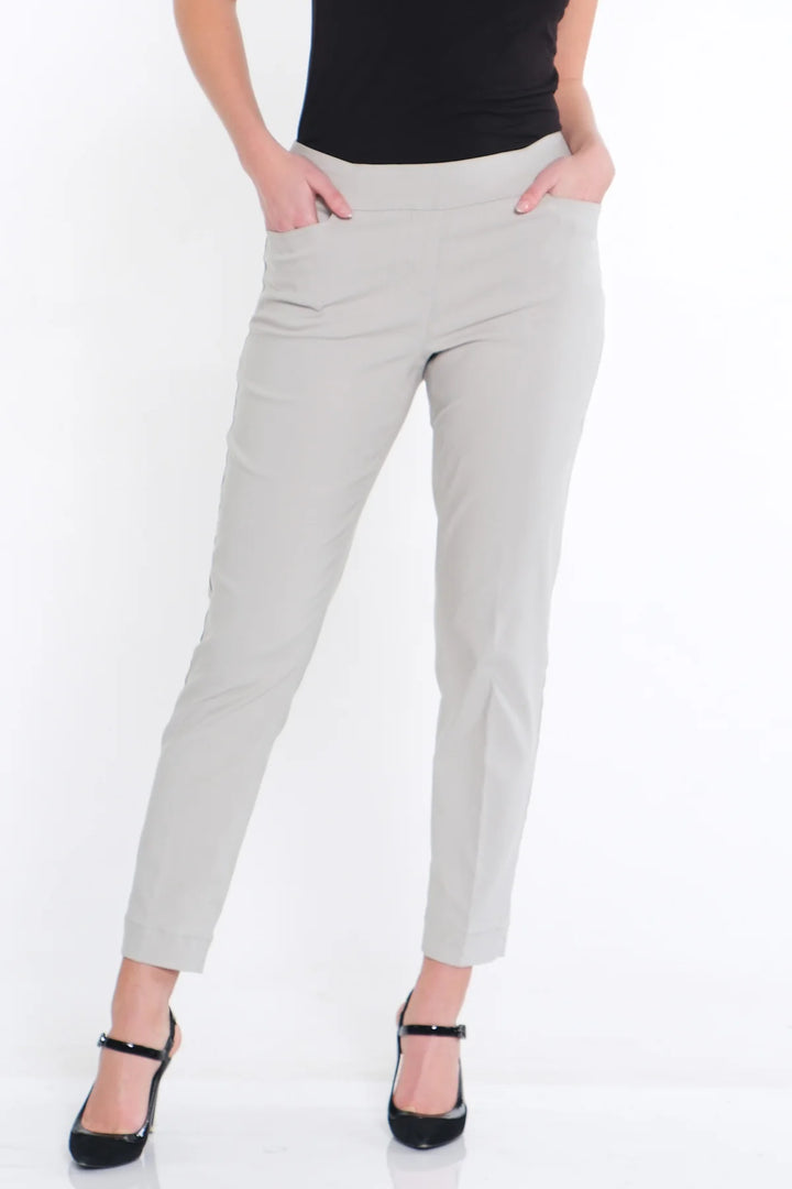 Multiples Pull On Ankle Pant in Grey