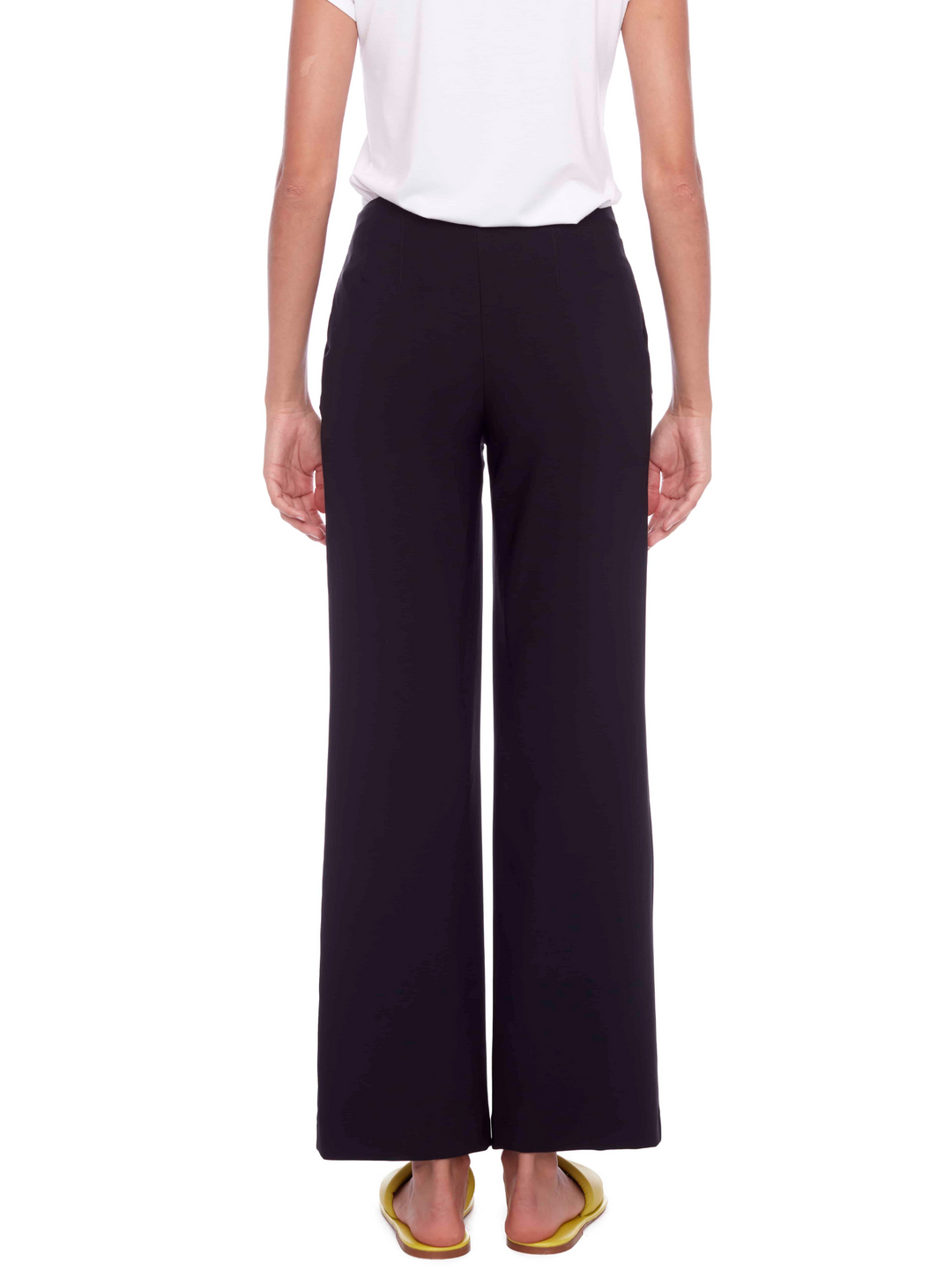 UP! Solid Wide Leg Palermo Pant in Black