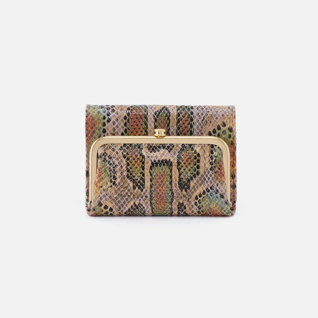 Hobo Robin Compact Wallet in Opal Snake