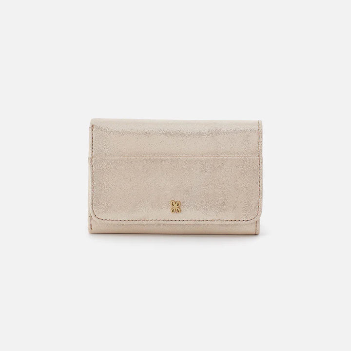 Hobo Jill Trifold Wallet in Sand Shimmer