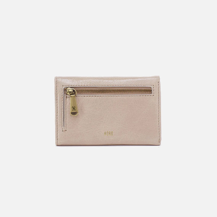 Hobo Jill Trifold Wallet in Stone Gloss