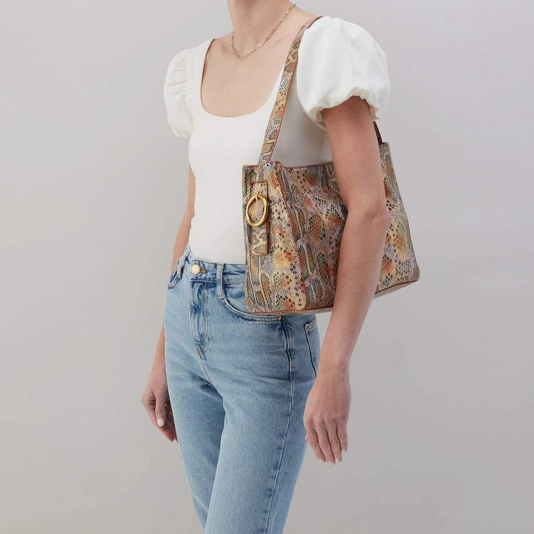 Hobo Render Shoulder Bag In Opal Snake Print
