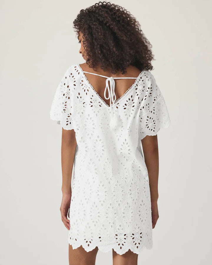 Sandro Eyelet Dress in White