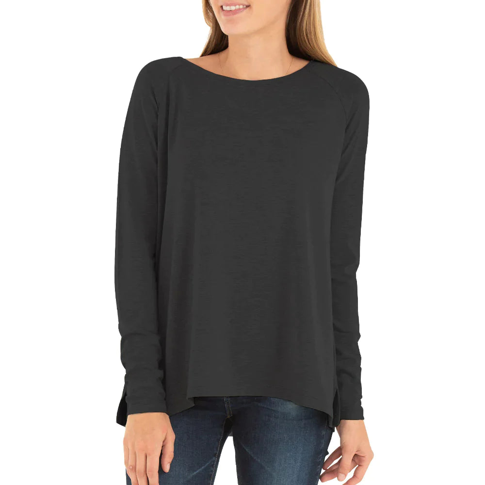 Free Fly Women's Bamboo Everyday Flex Long Sleeve in Heather Black