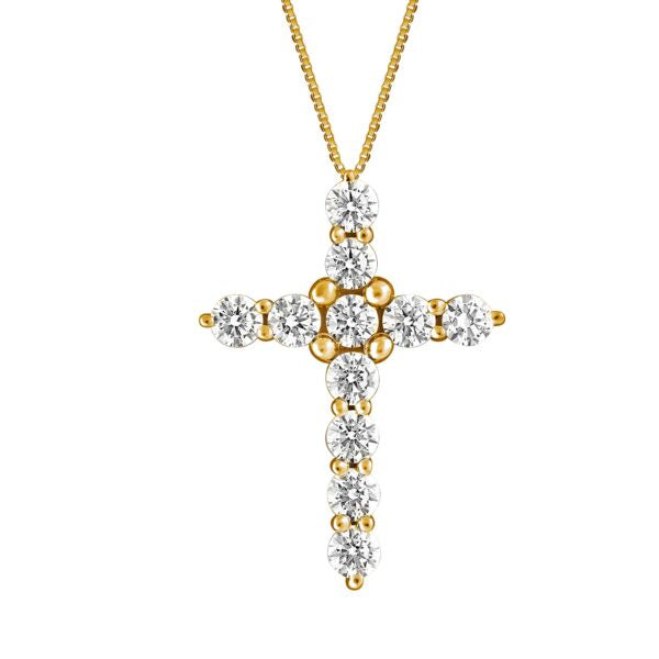 3/4 CTTW Diamond Cross Pendant