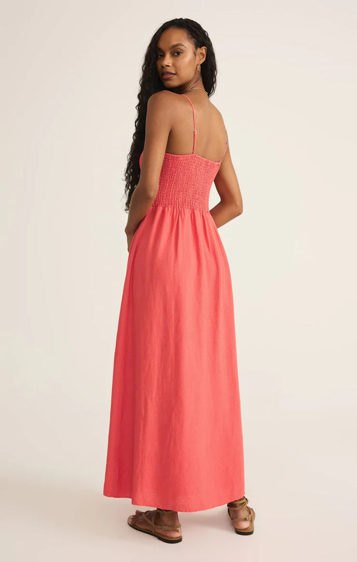 Z Supply Bayside Linen Maxi Dress in Persimmon