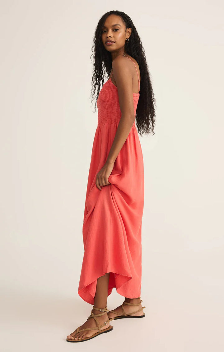 Z Supply Bayside Linen Maxi Dress in Persimmon