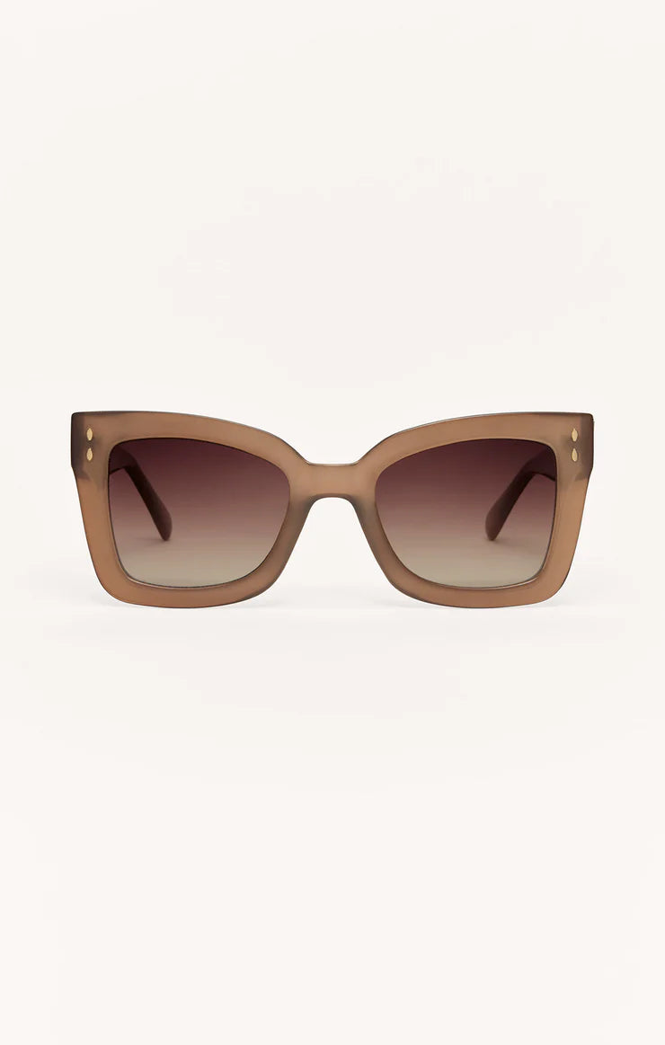Z Supply Confidential Polarized Sunglasses in Taupe - Gradient