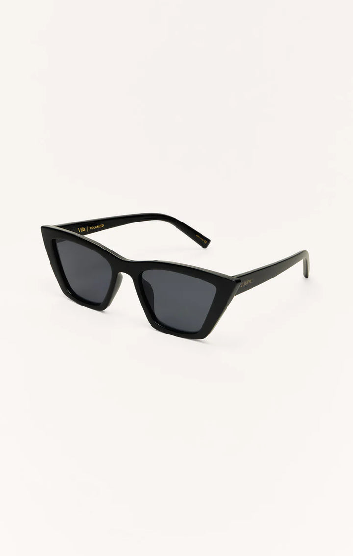 Z Supply Villa Polarized Sunglasses in Polished Black - Grey