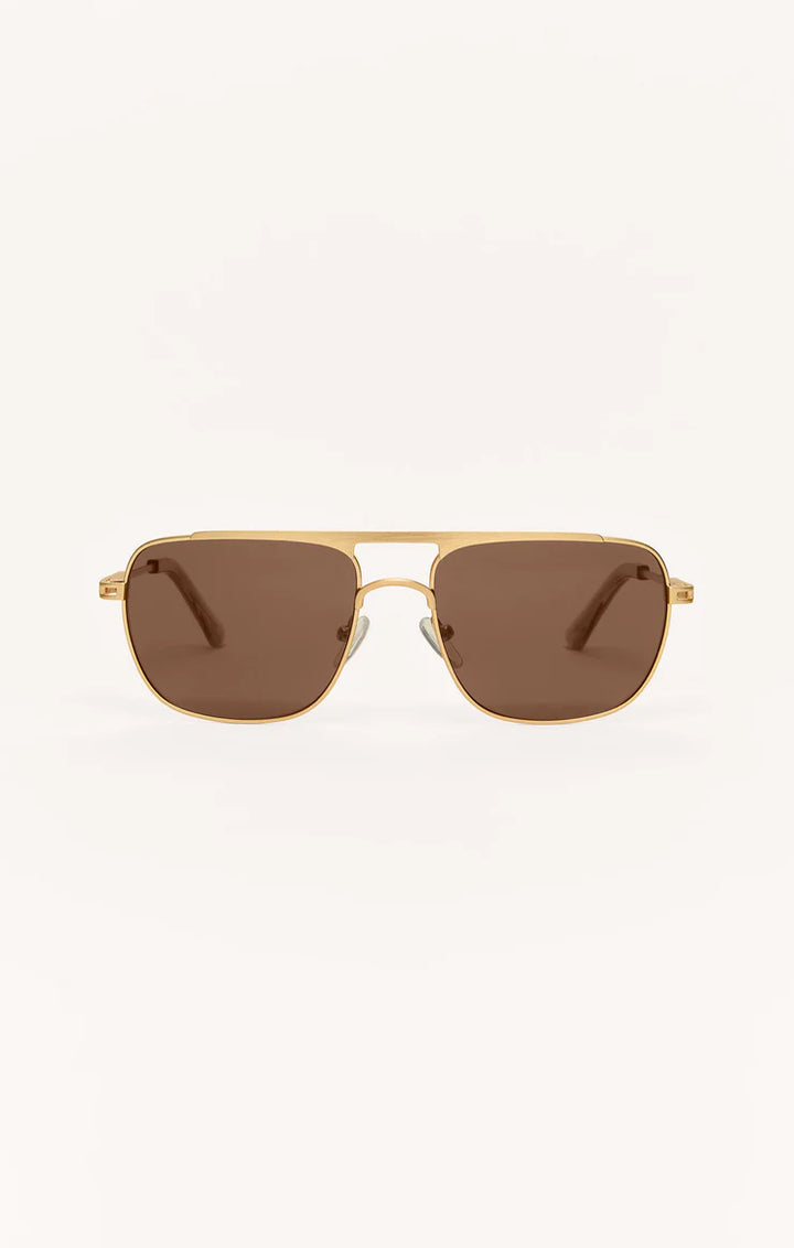 Z Supply Skyline Polarized Sunglasses in Gold - Brown