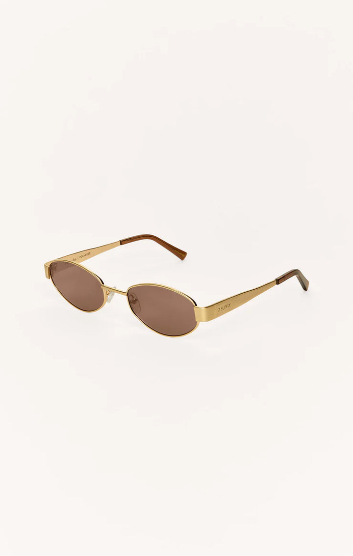 Z Supply Palisades Polarized Sunglasses in Gold - Brown