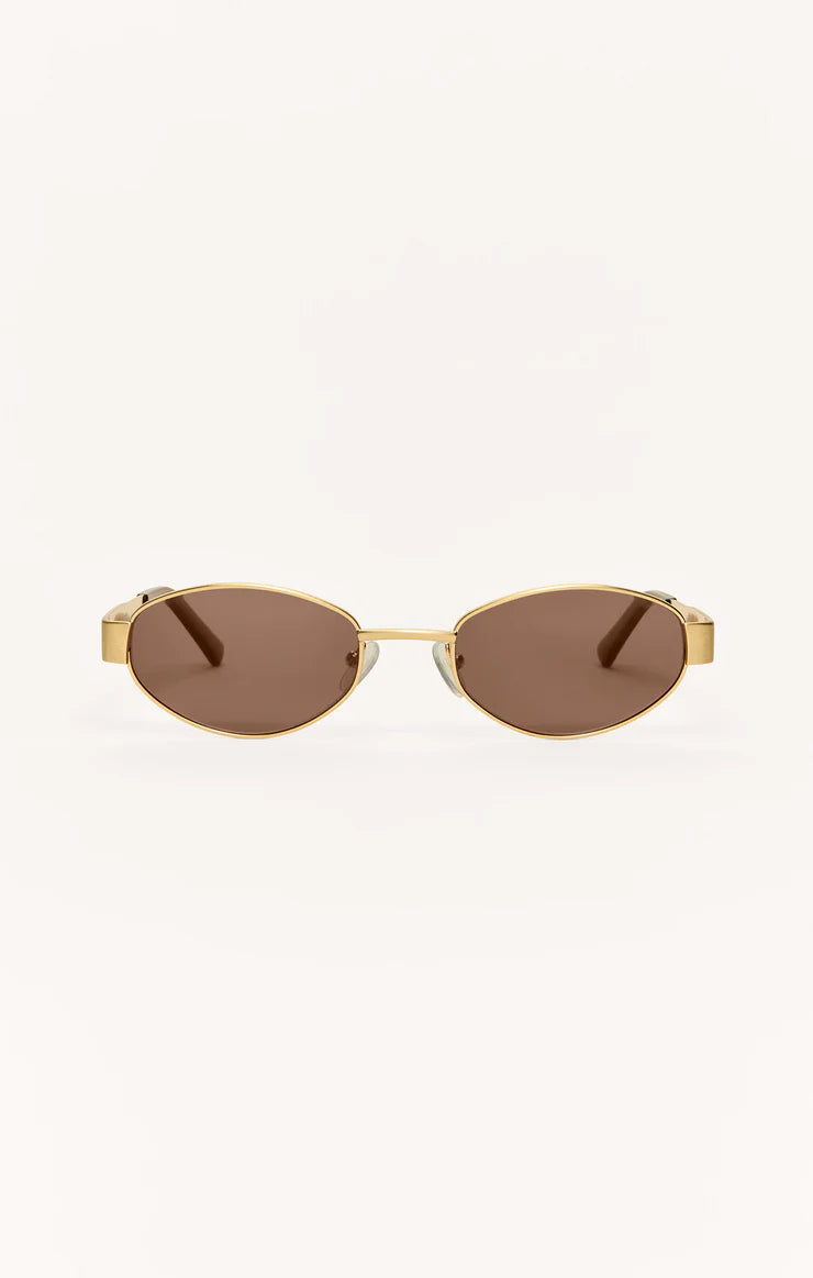 Z Supply Palisades Polarized Sunglasses in Gold - Brown