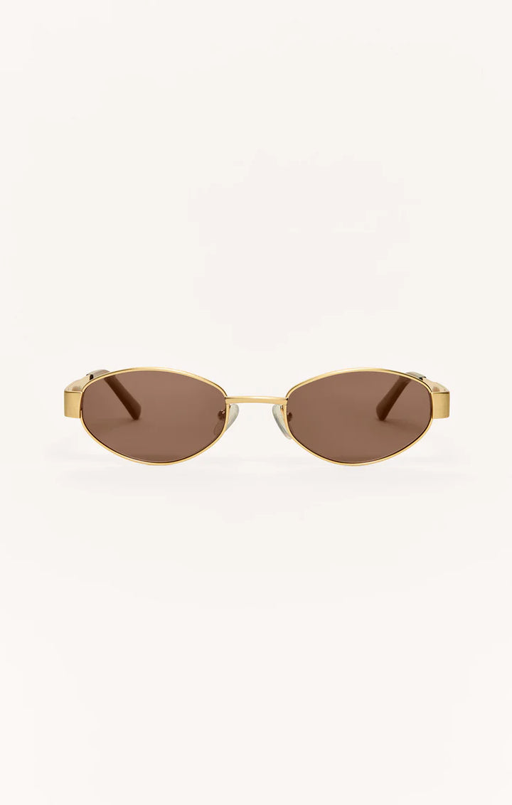 Z Supply Palisades Polarized Sunglasses in Gold - Brown