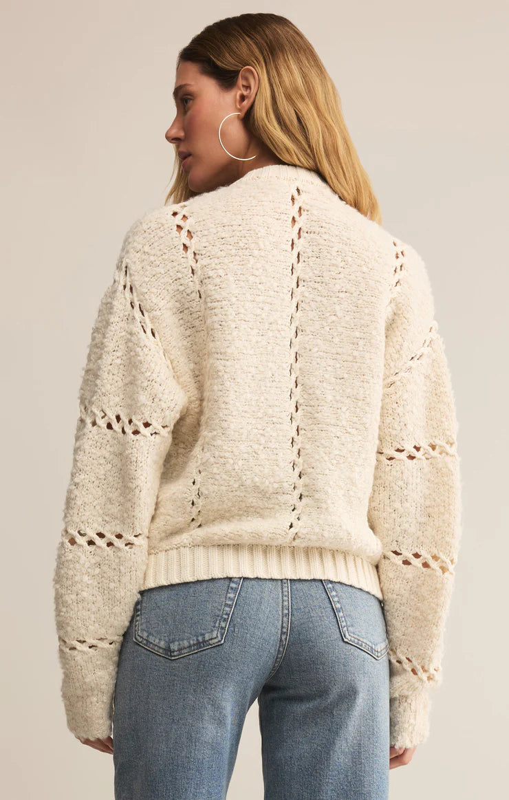 Z Supply Sundance Zip-Up Sweater Jacket in Crystal
