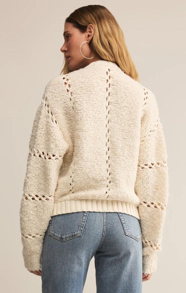 Z Supply Sundance Zip-Up Sweater Jacket in Crystal