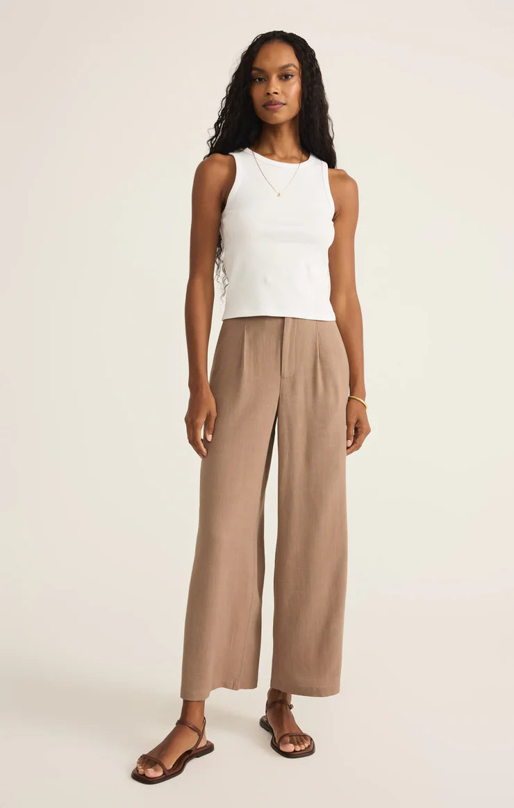 Z Supply Vista Linen Pant in Iced Coffee