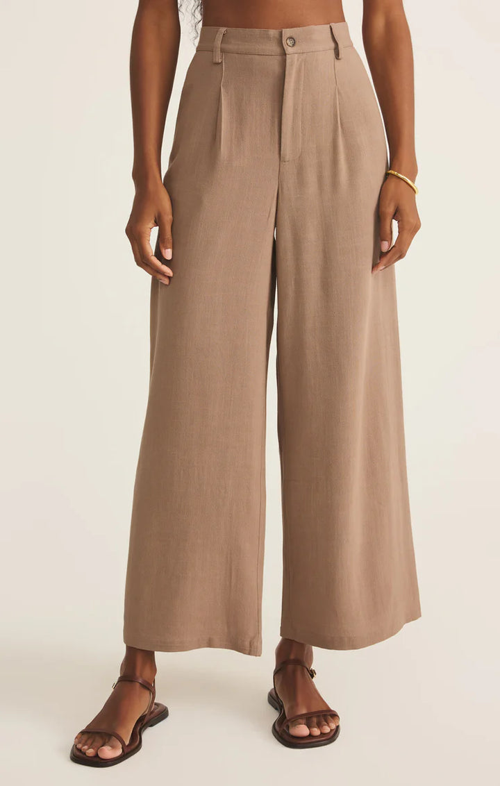 Z Supply Vista Linen Pant in Iced Coffee