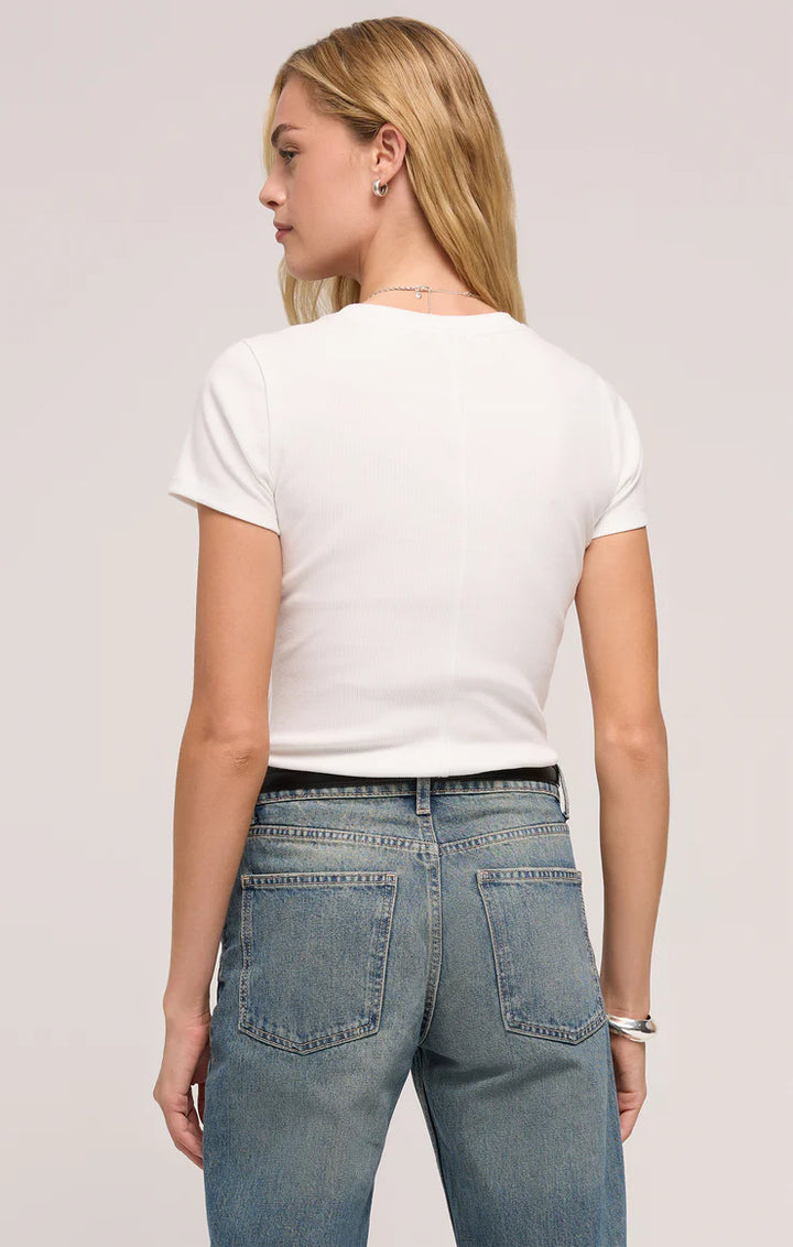 Z Supply Sirena Short Sleeve Rib Tee in White