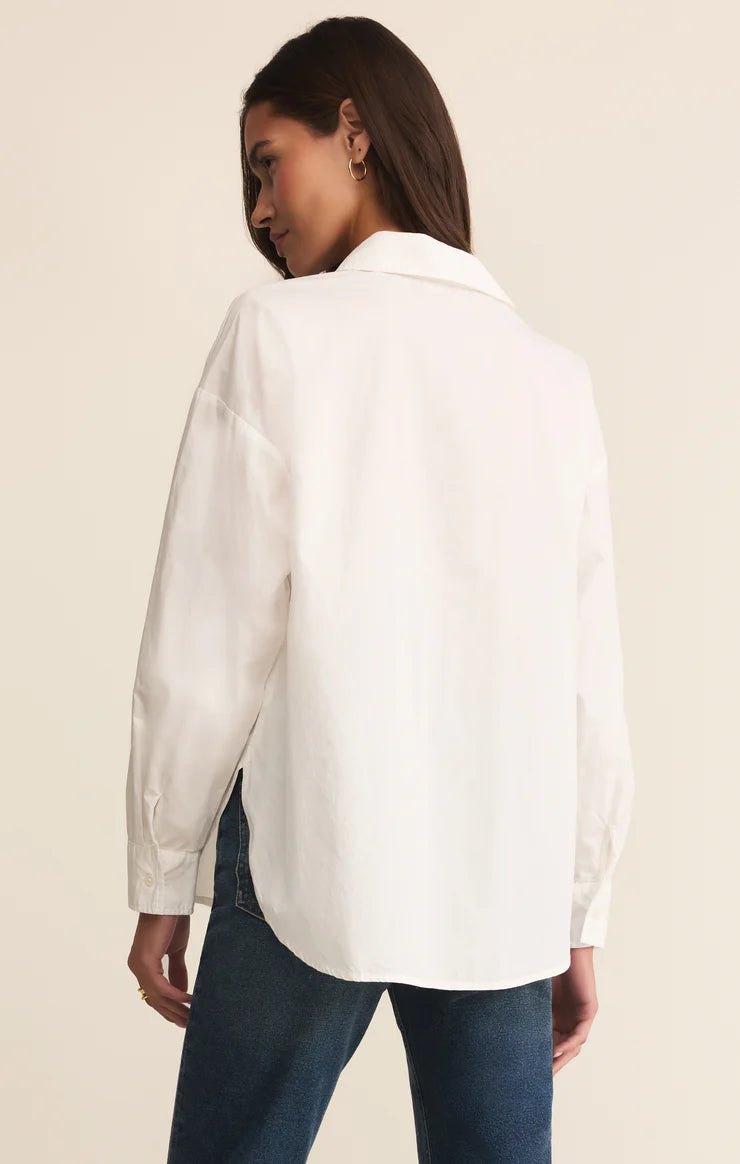 Z Supply Elevated Poplin Button Up in White