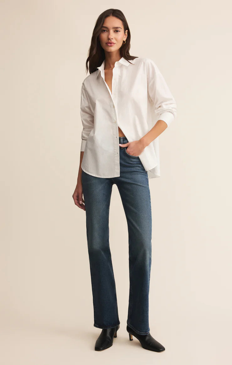 Z Supply Elevated Poplin Button Up in White