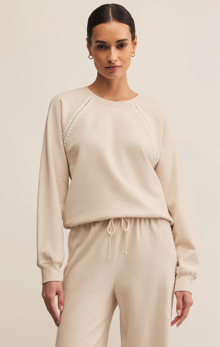 Z Supply All Around French Terry Sweatshirt in Crystal