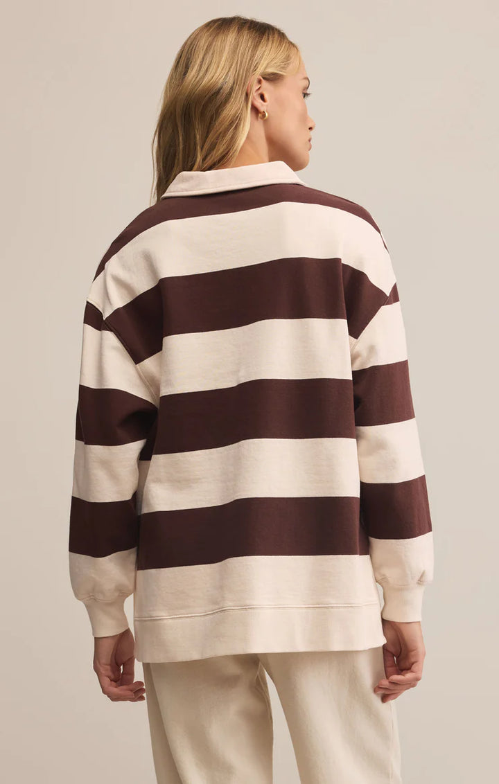 Z Supply Rugby Brushed Fleece Henley in Sandalwood