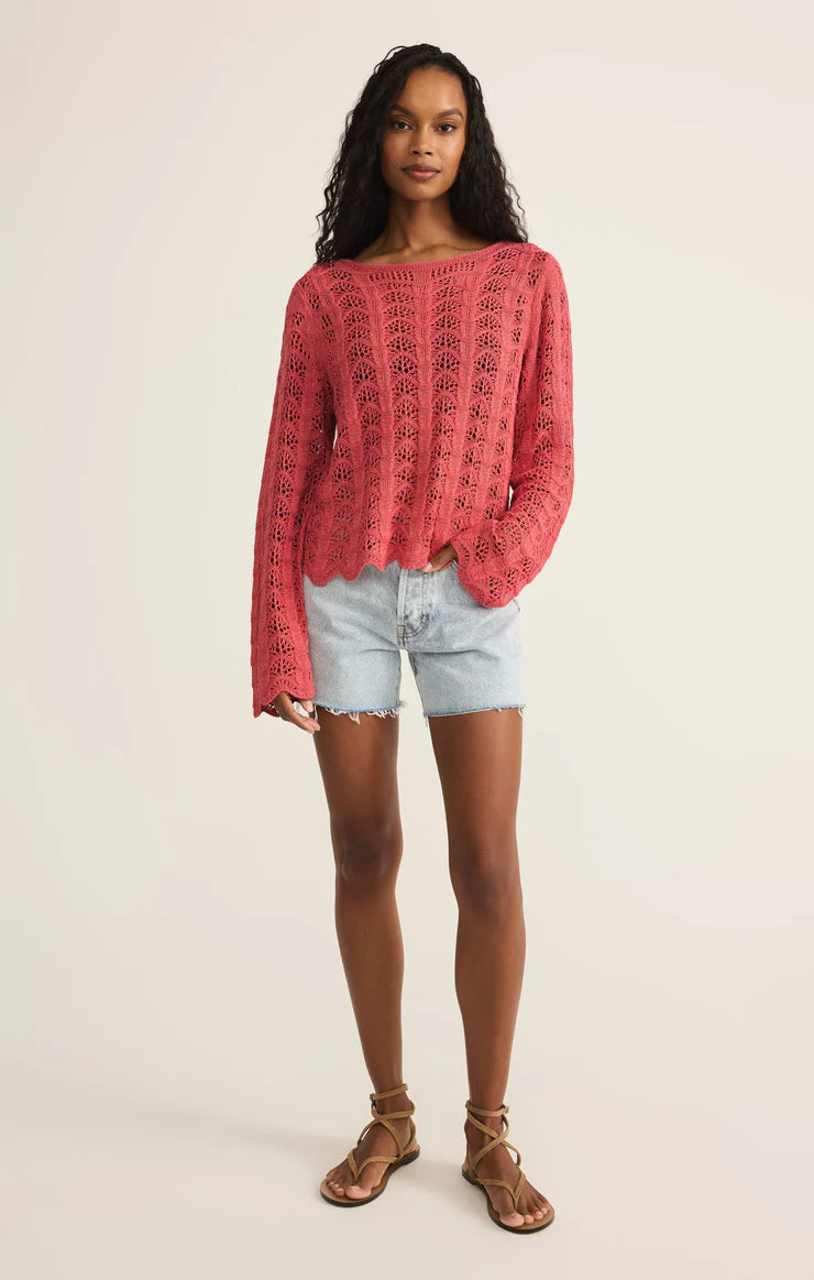 Z Supply Azura Crochet Top in Persimmon
