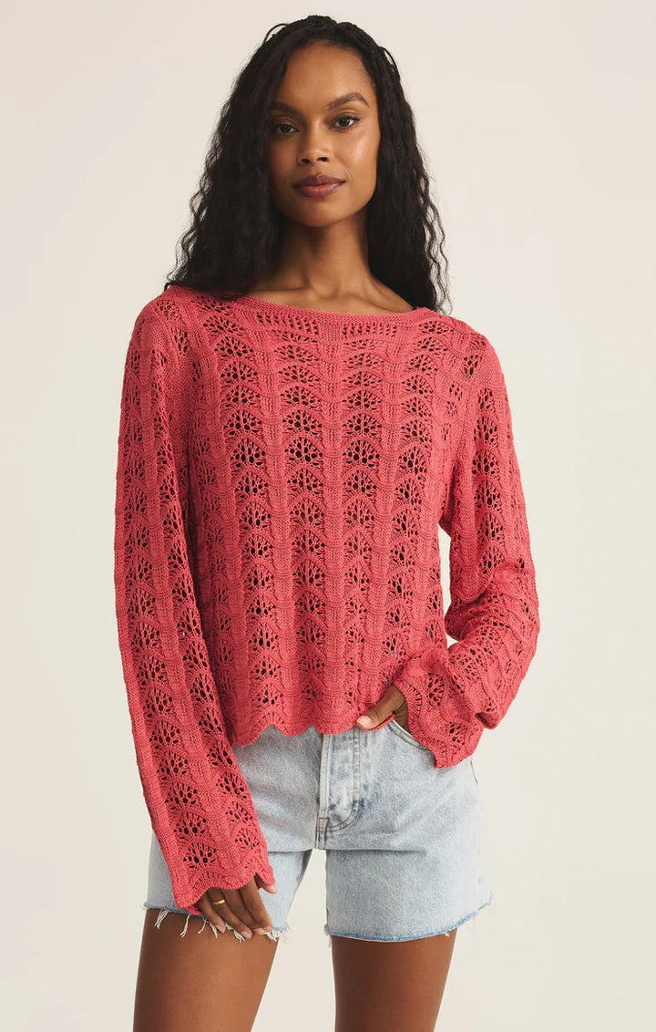 Z Supply Azura Crochet Top in Persimmon