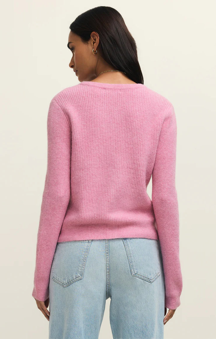 Z Supply Medina Cozy Rib Cardigan in Pink Crush